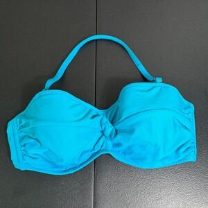 Sunsets Separates Turquoise Bandeau Twist Bikini Top Swimsuit Size 34D